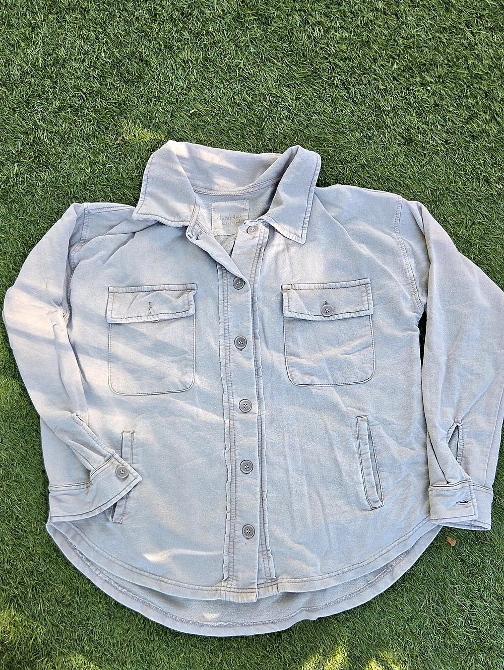 Altar'd State Button Down Shirt in Tan Size Small